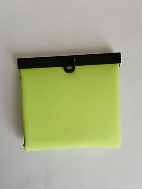 Neon Yellow Clip-Top Wallet Pouch